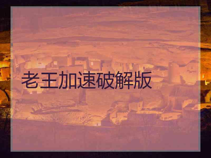 老王加速破解版